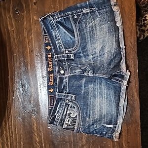 Rock Revival Shorts Womens 28 Sundee Rhinestone Sparkle Embellishment Distressed
